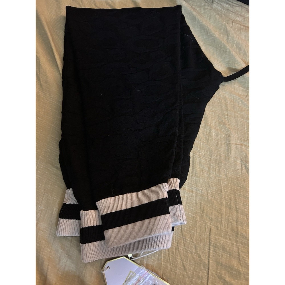 Emily McCarthy Downtown Jogger Black Knit Cheetah Pants Size‎ Small NWT - Picture 2 of 6